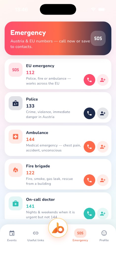 Emergency tab